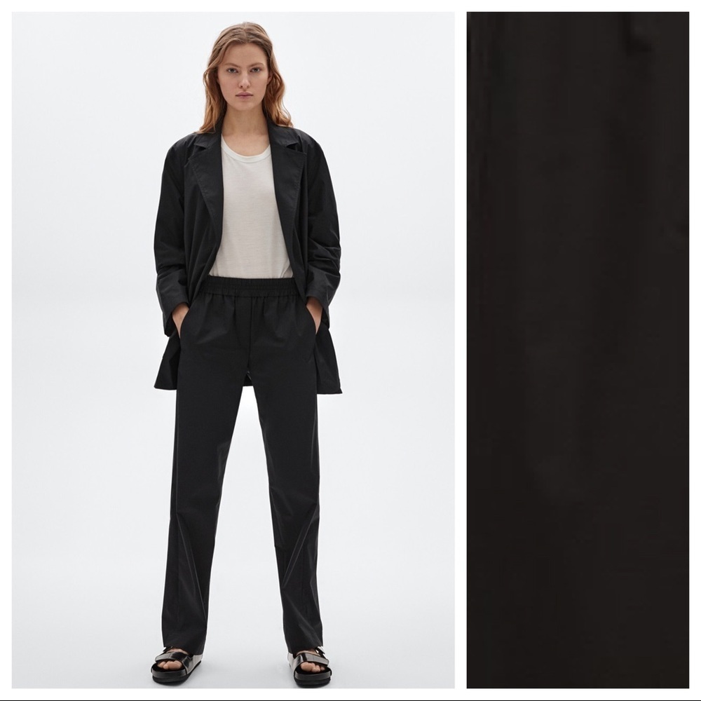 NWT. Massimo Dutti Black Poplin Jogging Fit Trousers. Size 10.